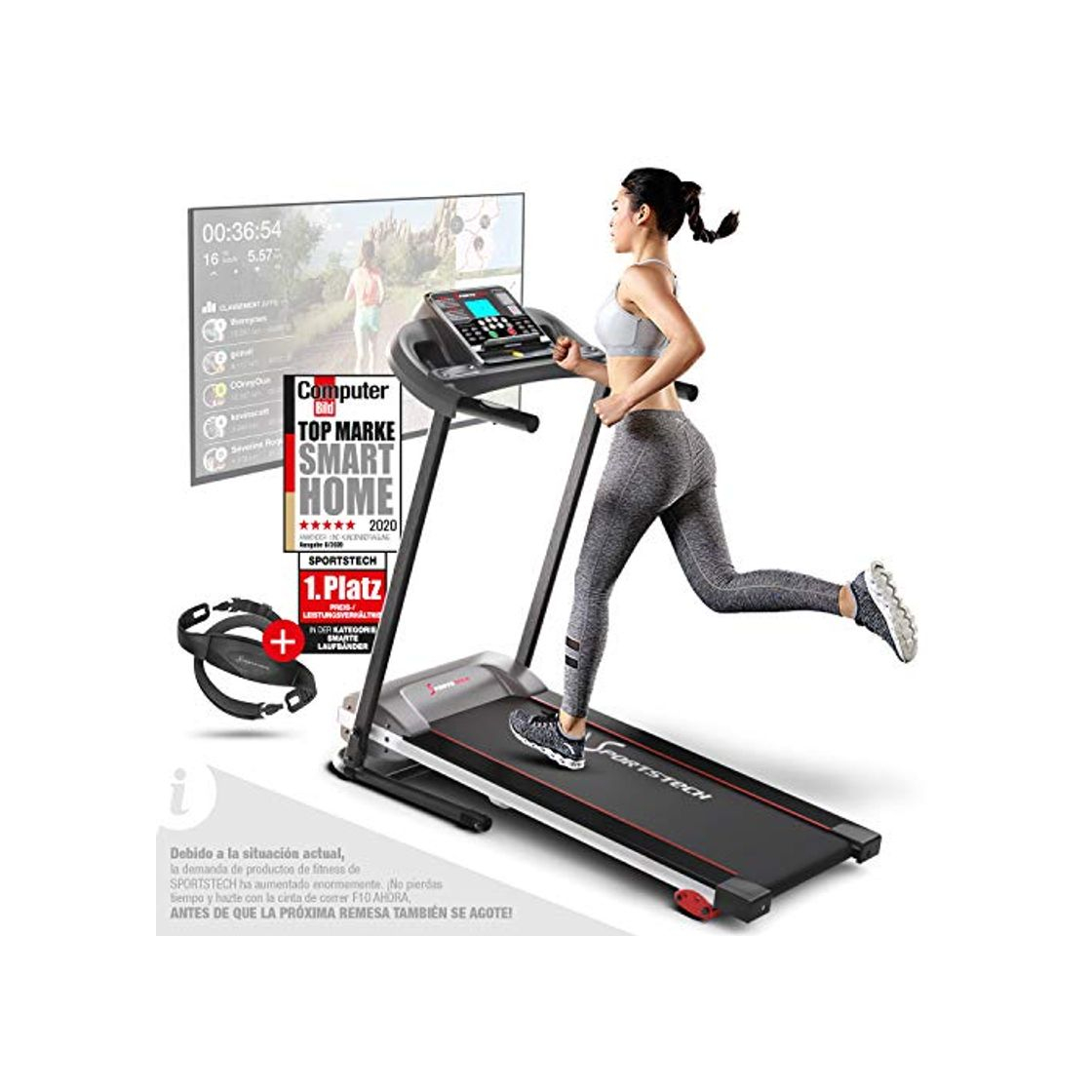 Social Sportstech F10 Cinta de Correr Modelo 2020 - Marca de Calidad Alemana
