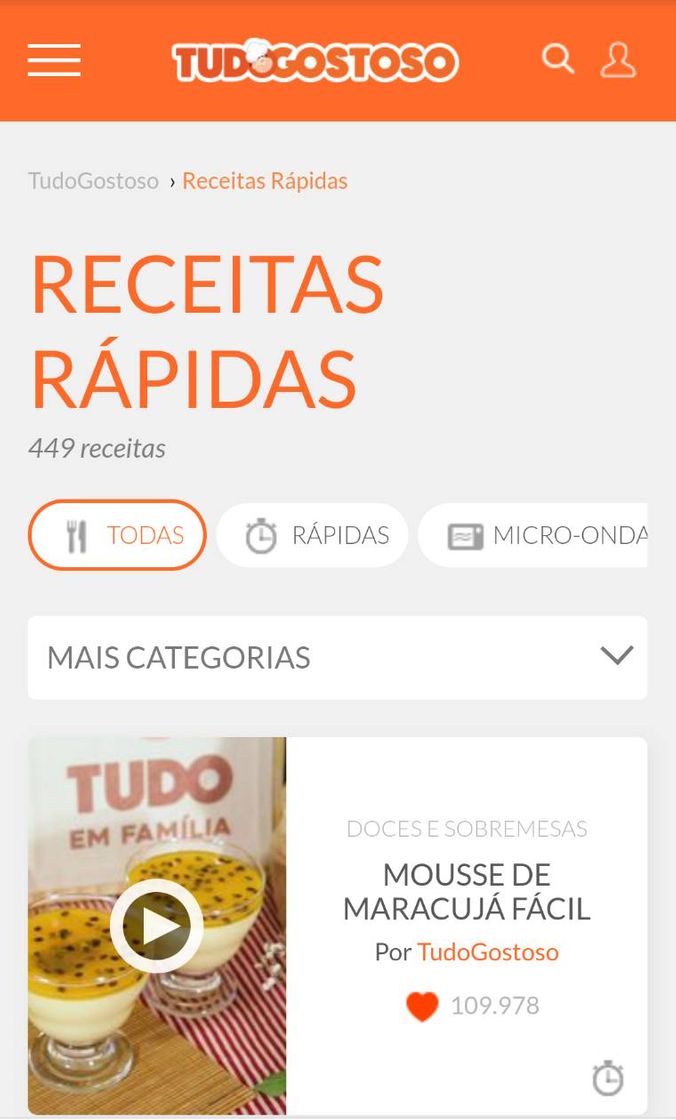 Moda Todas as Receitas Rápidas - TudoGostoso