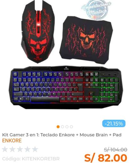 Kit Gamer 3 en 1: Teclado Enkore