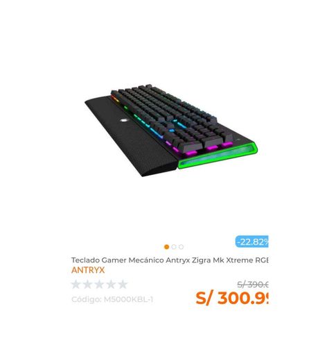 Teclado Gamer Mecánico Antryx Zigra Mk Xtreme RGB