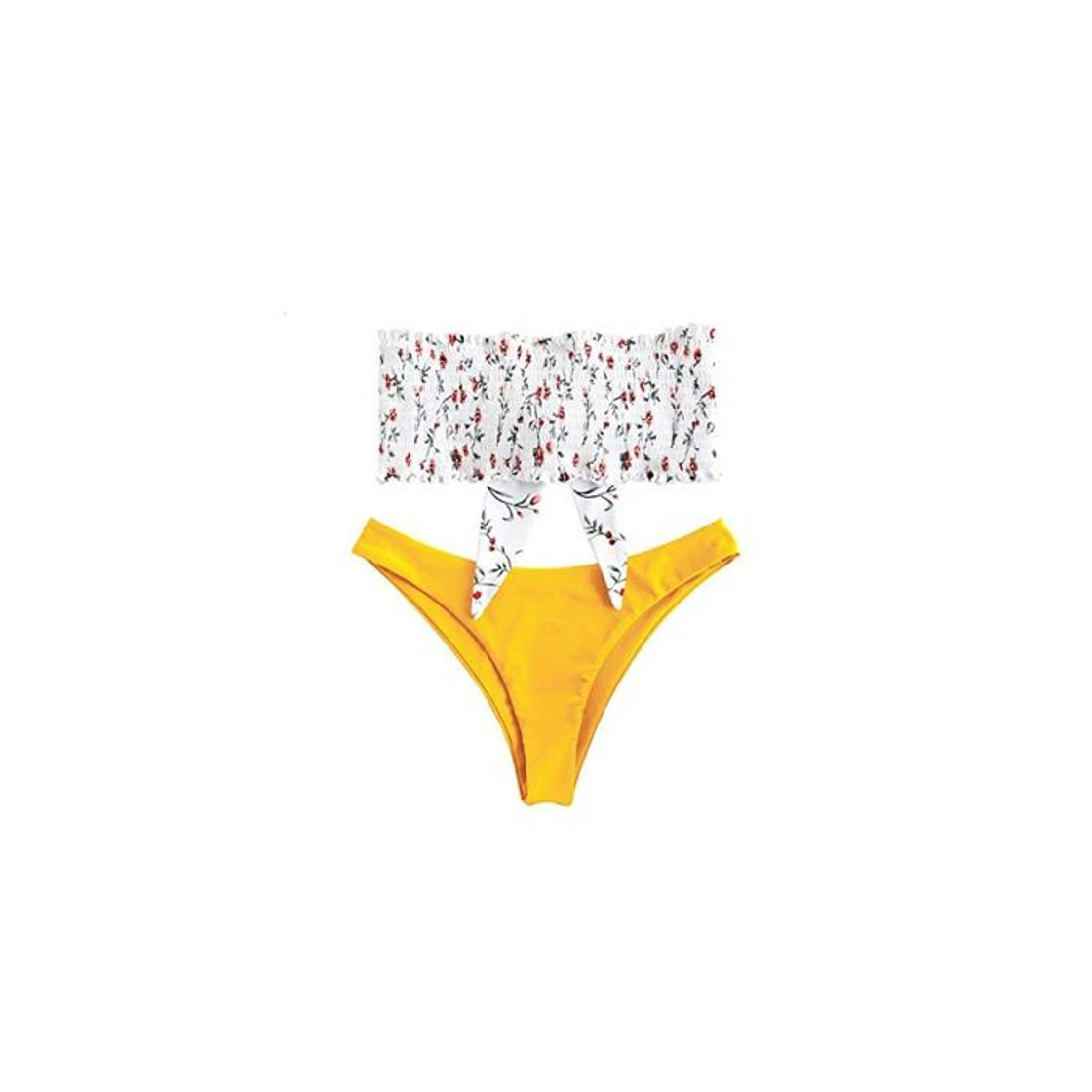 Fashion Zaful - Conjunto de bikini tipo banda sin tirantes ni forro