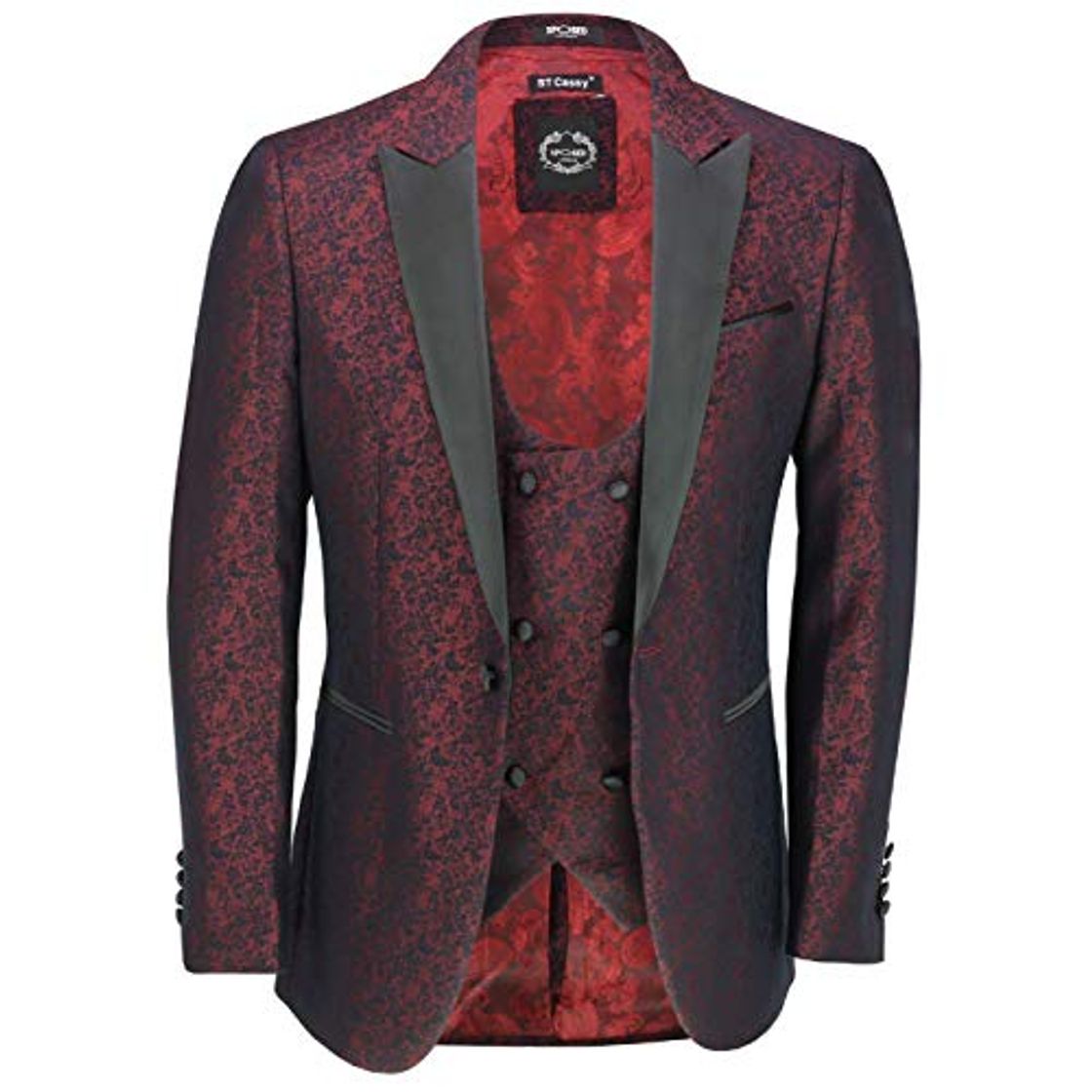 Moda Xposed Chaqueta y chaleco de esmoquin para hombre