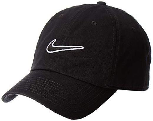 Nike Heritage 86 Essential Swoosh Gorra Regulable, Unisex Adulto, Negro