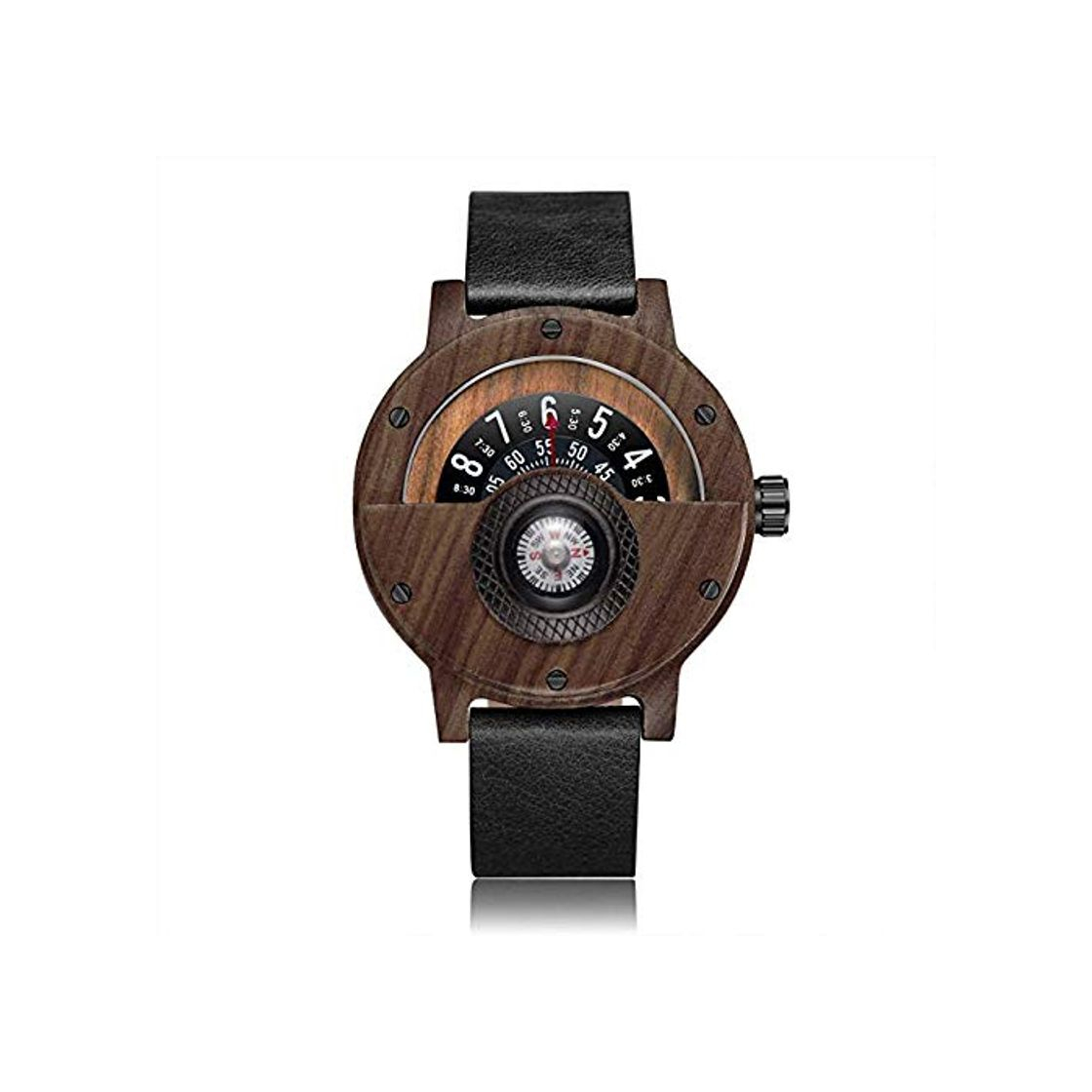 Producto Reloj de madera para hombre único brújula masculina reloj de madera de