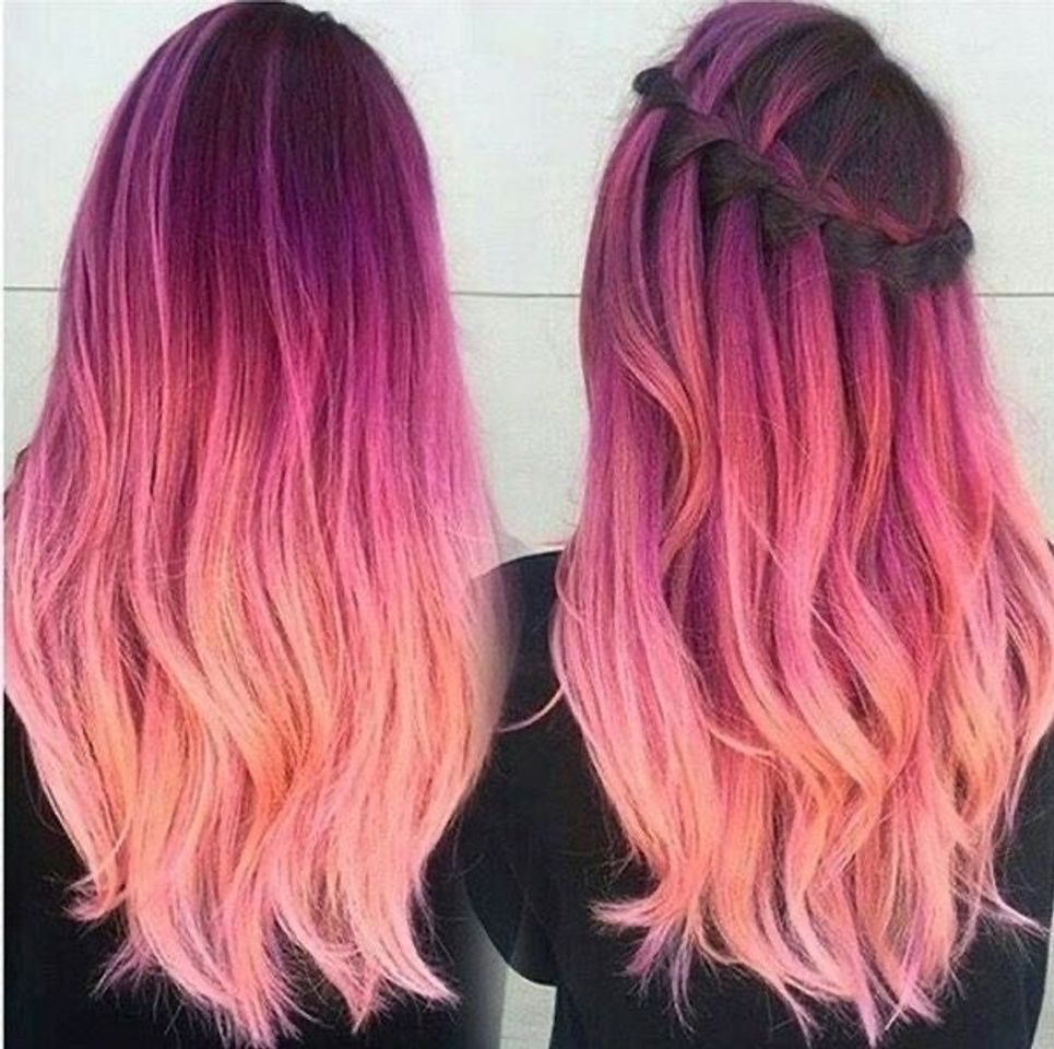 Fashion Cabelo Ombre Rosa