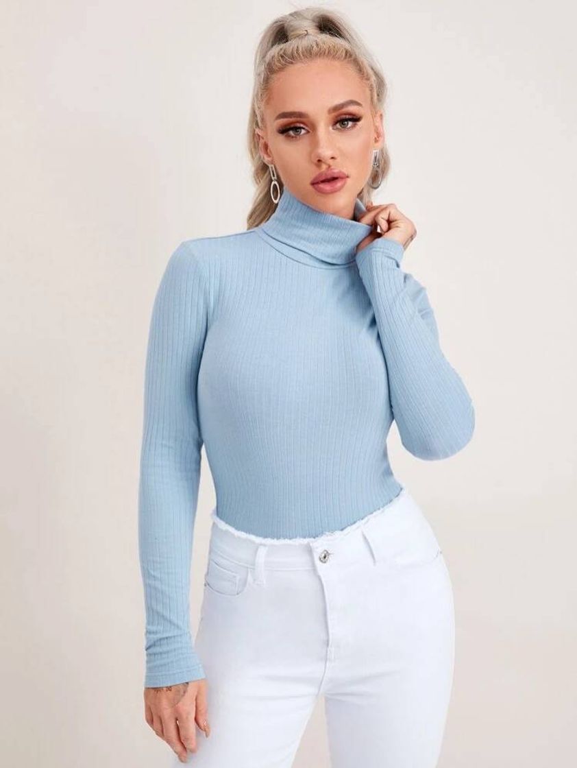 T-shirt moulant col roulé | Mode en ligne | SHEIN FRANCE