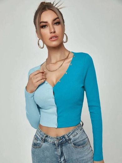 Camisetas Botón Monocolor Casual | Mode de Mujer | SHEIN España