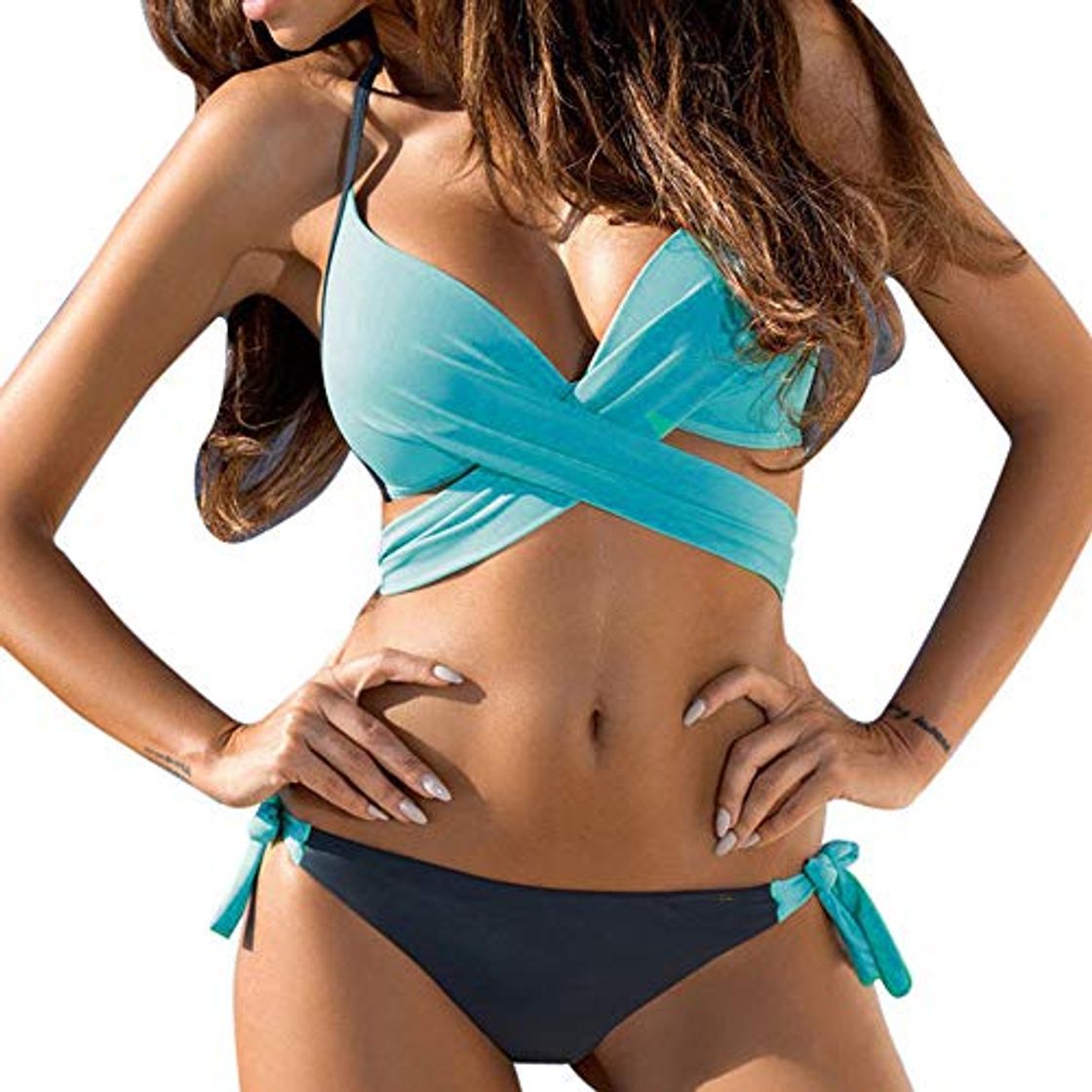 Moda Bikinis y Braguitas para Mujer riou Push Up Sin Respaldo Playa Bohemio