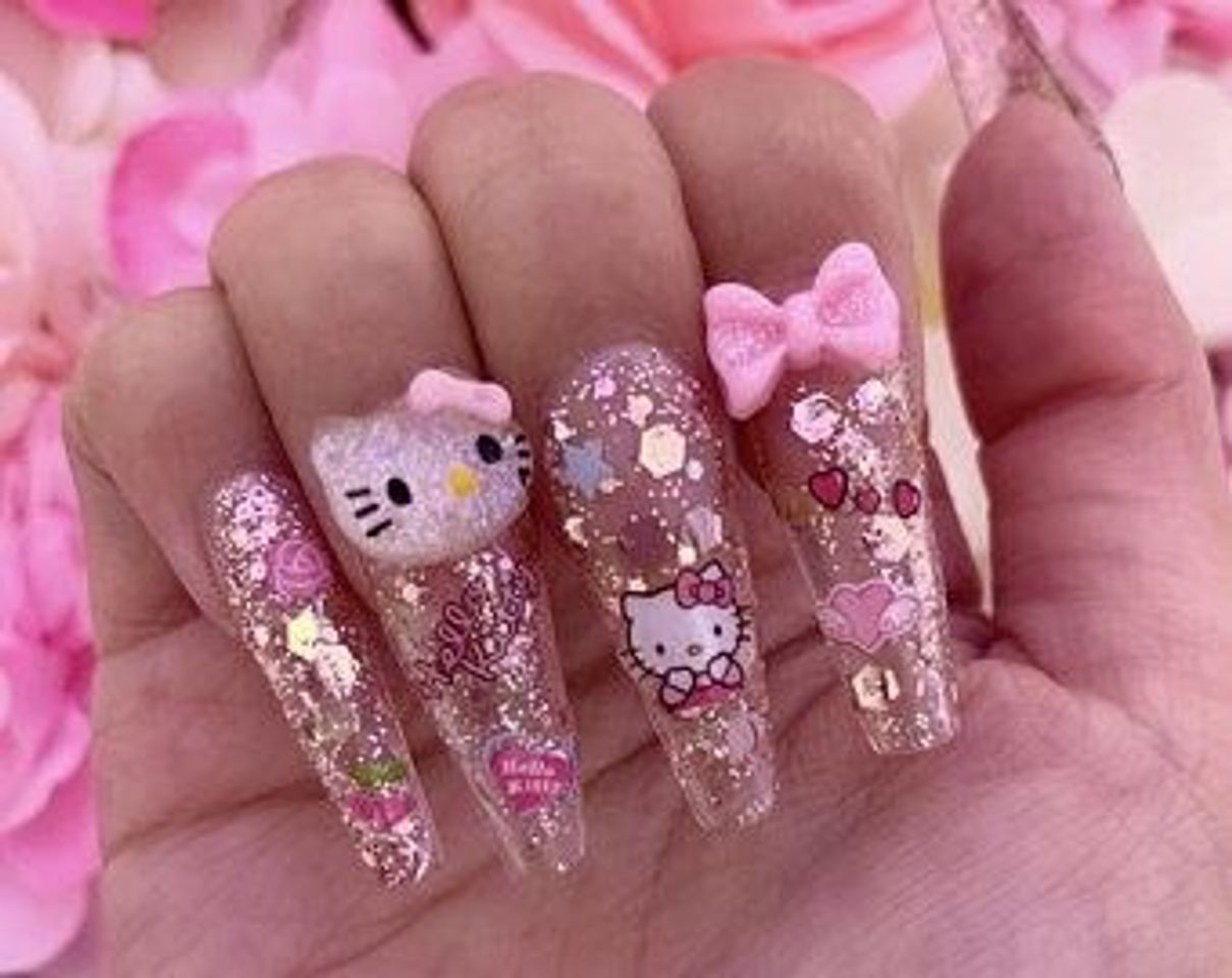 unhas hello kitty 💞