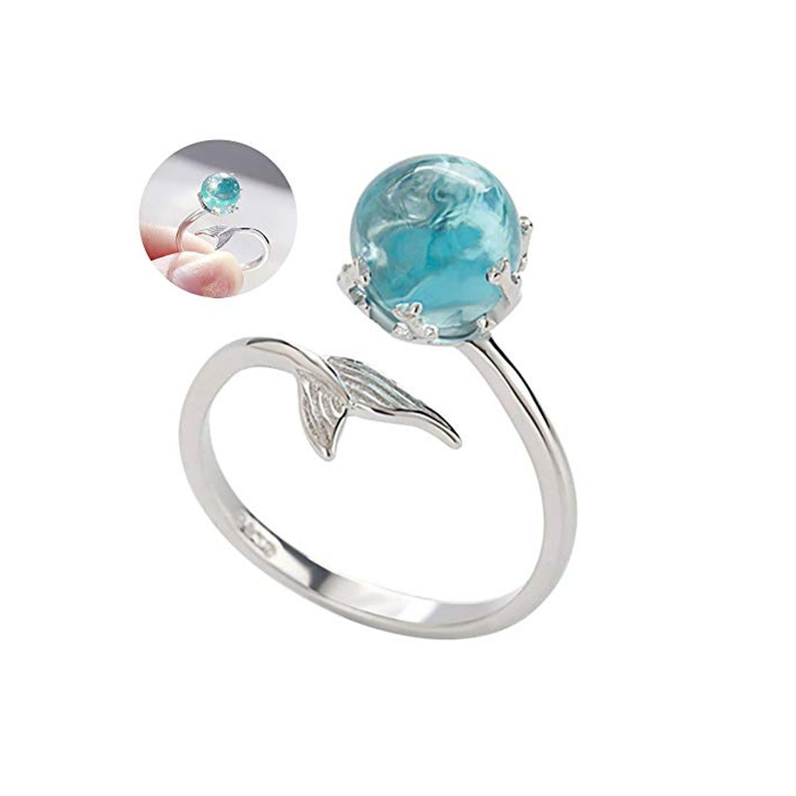 Social RainbowBeauty 1 PC Anillo Ajustable el Dedo la Sirena abren los Anillos