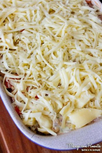 Macarrão  🍜  de forno como carne moida e  queijo 🧀 