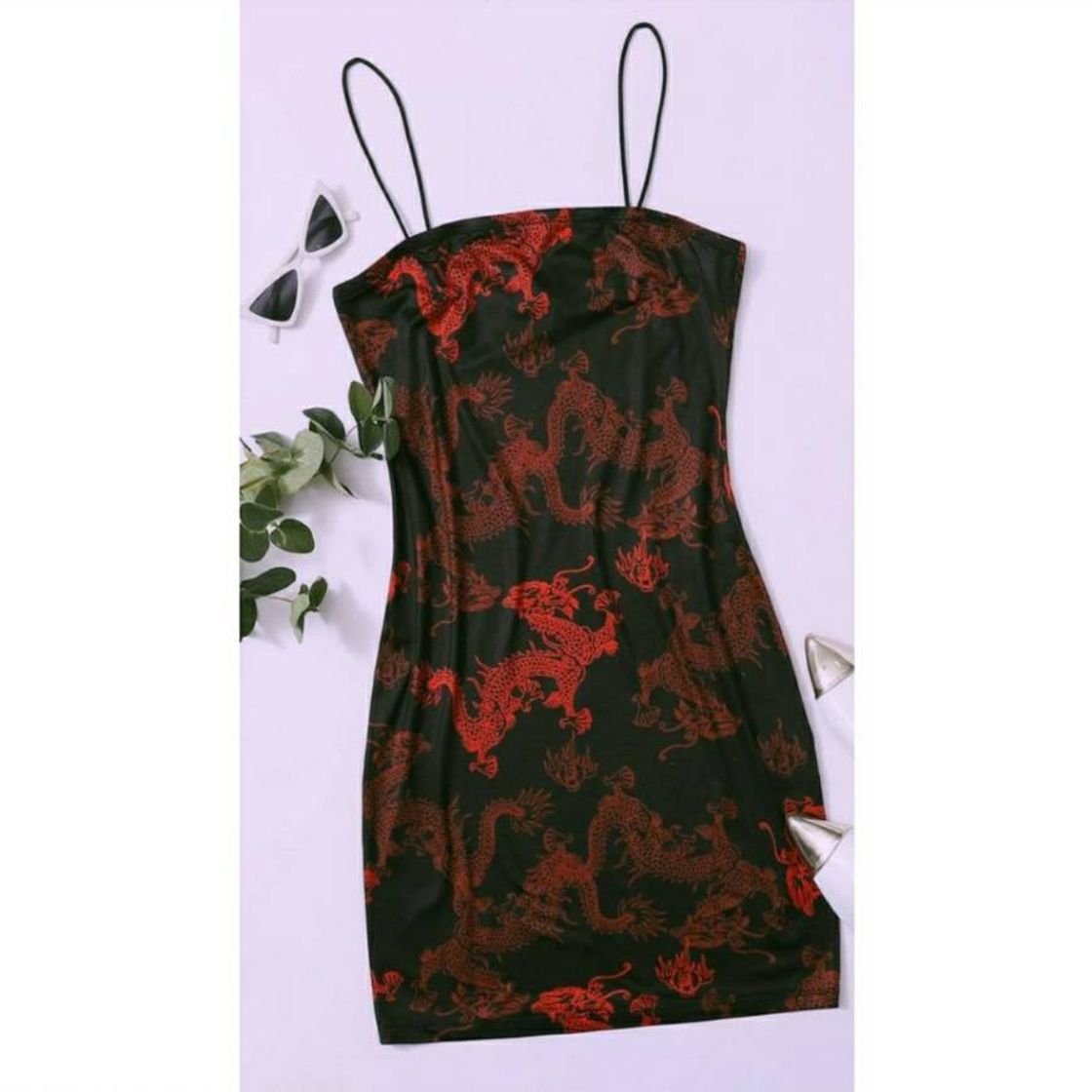 Producto Vestido de alça estampa dragão red