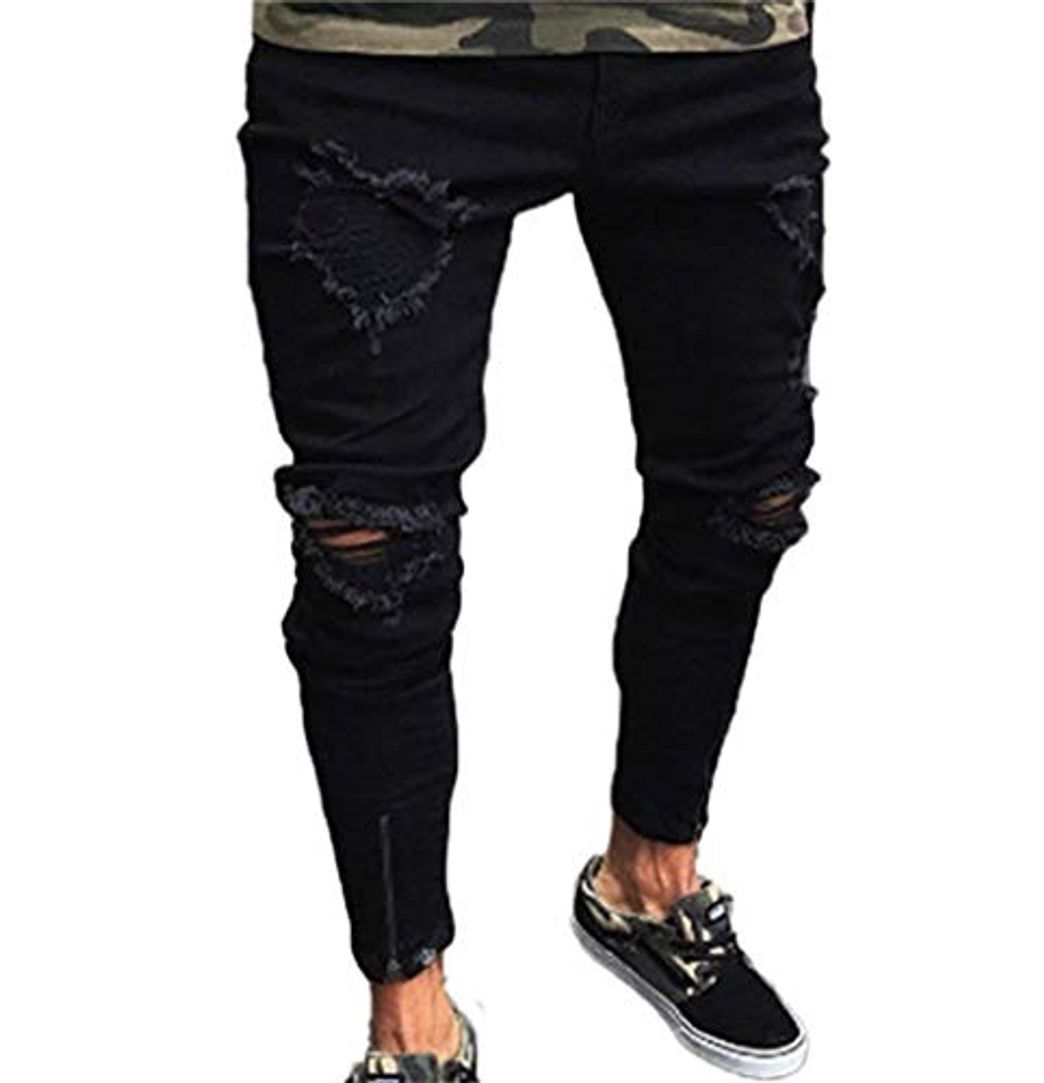 Moda Lannister Fashion Pantalones De Mezclilla para Hombres Pantalones De Mezclilla Skinny Masculinos,