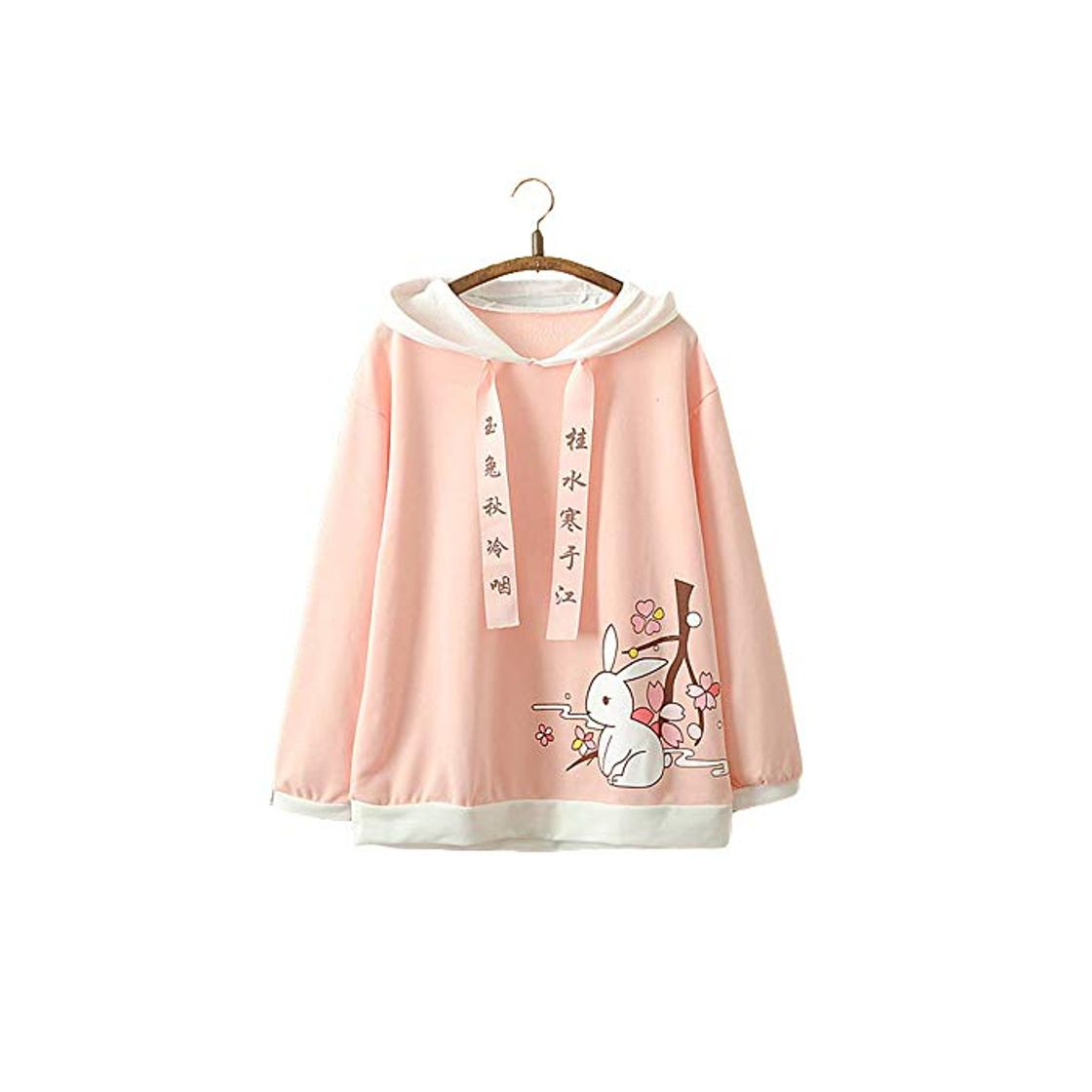 Moda Vdual Kawaii japonés Niña Moda Pastel Rosado Color Conejito Conejo Diseño Linda