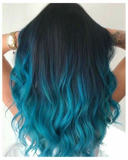 Hair color steaks blue