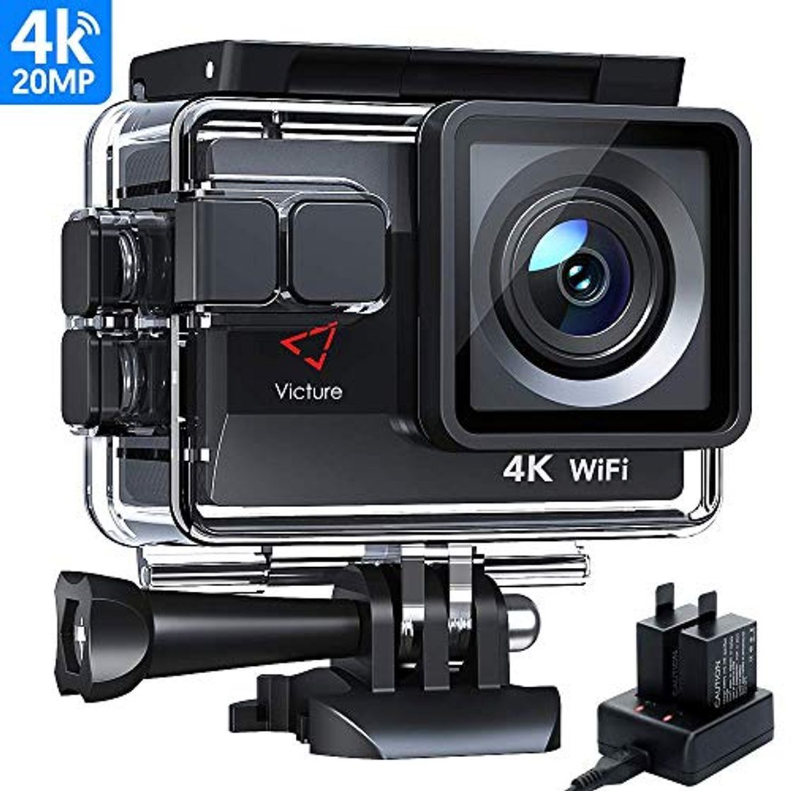 Social Victure Cámara Deportiva Wifi 4k Ultra HD 20MP Action Camera Acuatica de