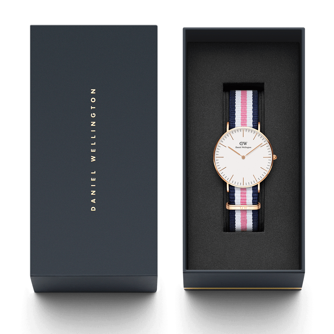 Fashion Daniel Wellington Classic Southampton, Correa Reloj Azul-Rosa-Blanco