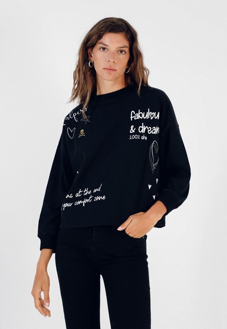 Moda SUDADERA PRINT TEXTOS– Scalpers