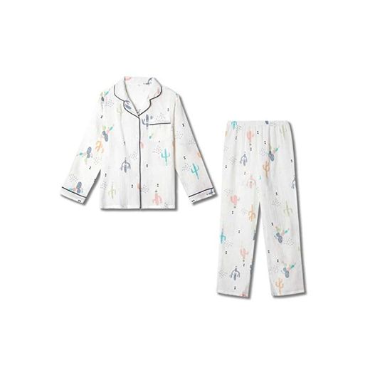 Conjunto de Pijamas Mujer Pantalón de manga larga con botones de hilo