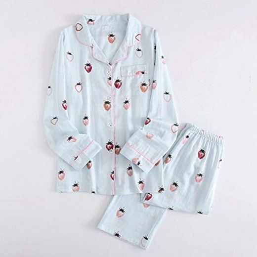BOLIXIN pijamaConjuntos de Pijamas de algodón para Mujer Primavera Otoño Ropa de