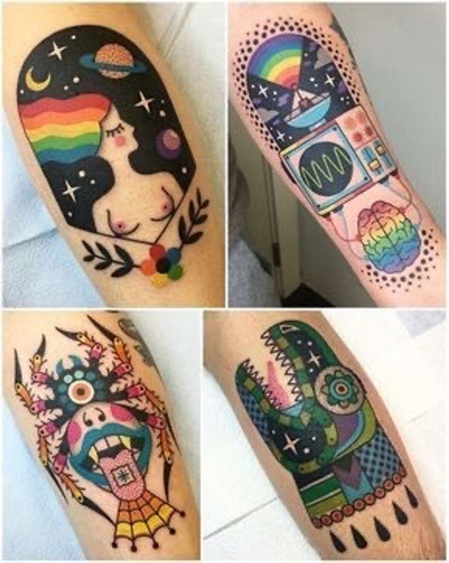 Fashion tatuagens coloridas🌈🌈🌈