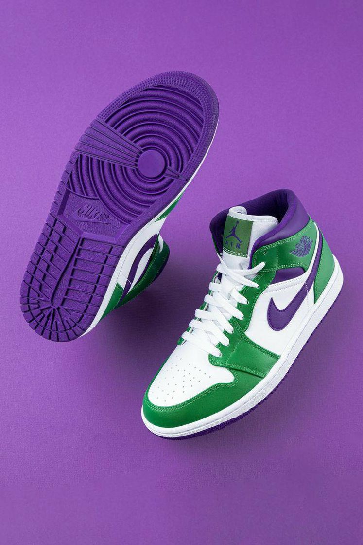 Fashion Air Jordan 1 Mid " Alone  Green/ Court Purple "