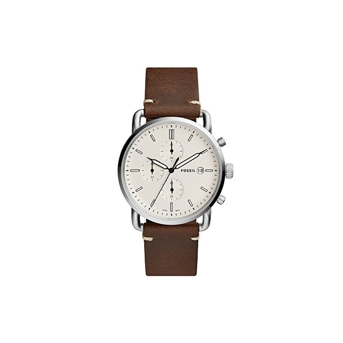 Fossil Reloj Analogico para Hombre de Cuarzo con Correa en Cuero FS5402