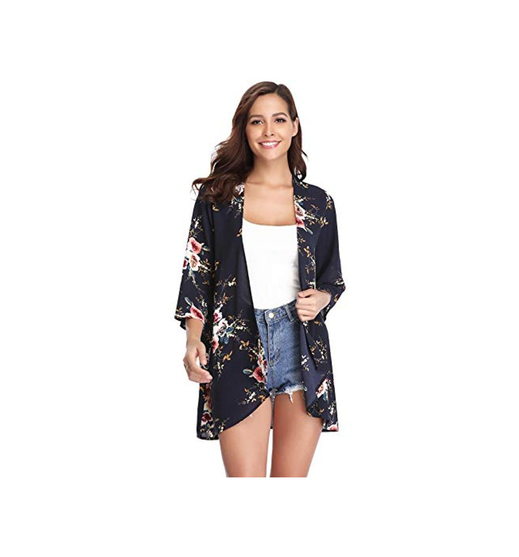 Moda Aibrou Cárdigan Kimonos Mujer Camisolas y Pareos Pareo Playa,Cardigan Verano Manga 3/6