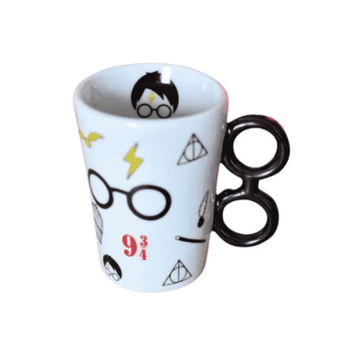 Moda Caneca Porcelana Harry Potter Branca 300mL