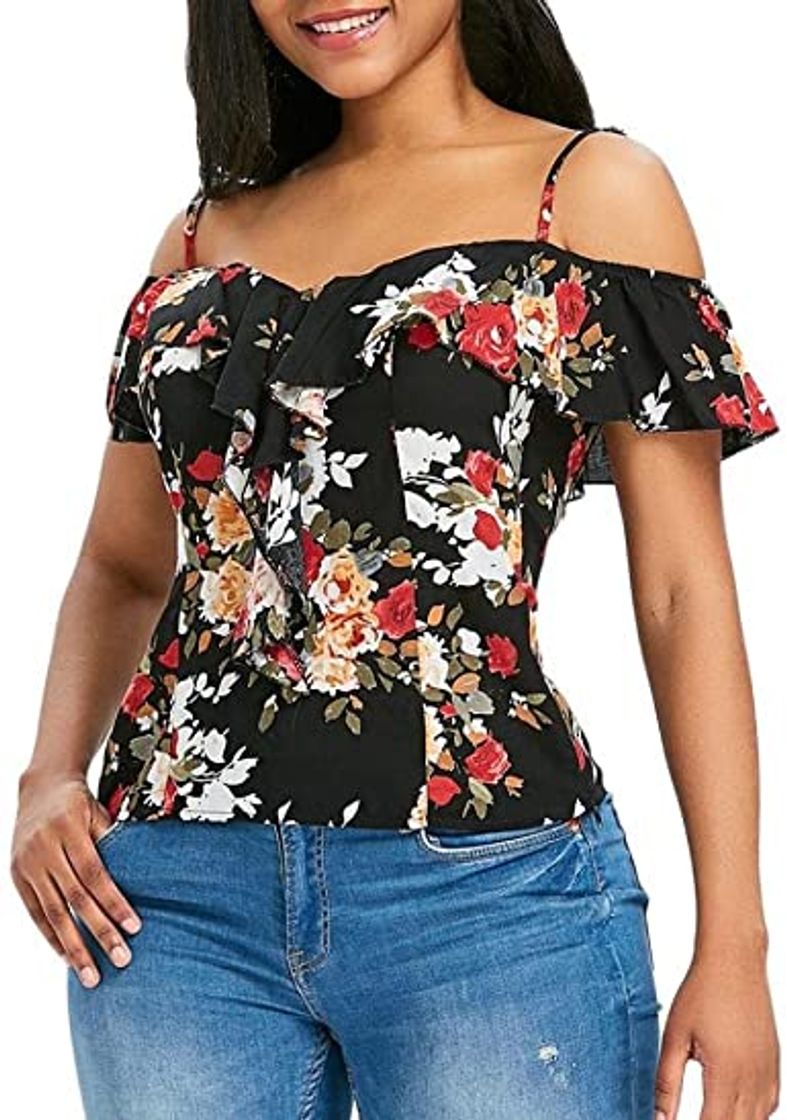 Product Blusa Sexy Mujer Camisetas sin Mangas de Verano de Mujeres Blusas Florales