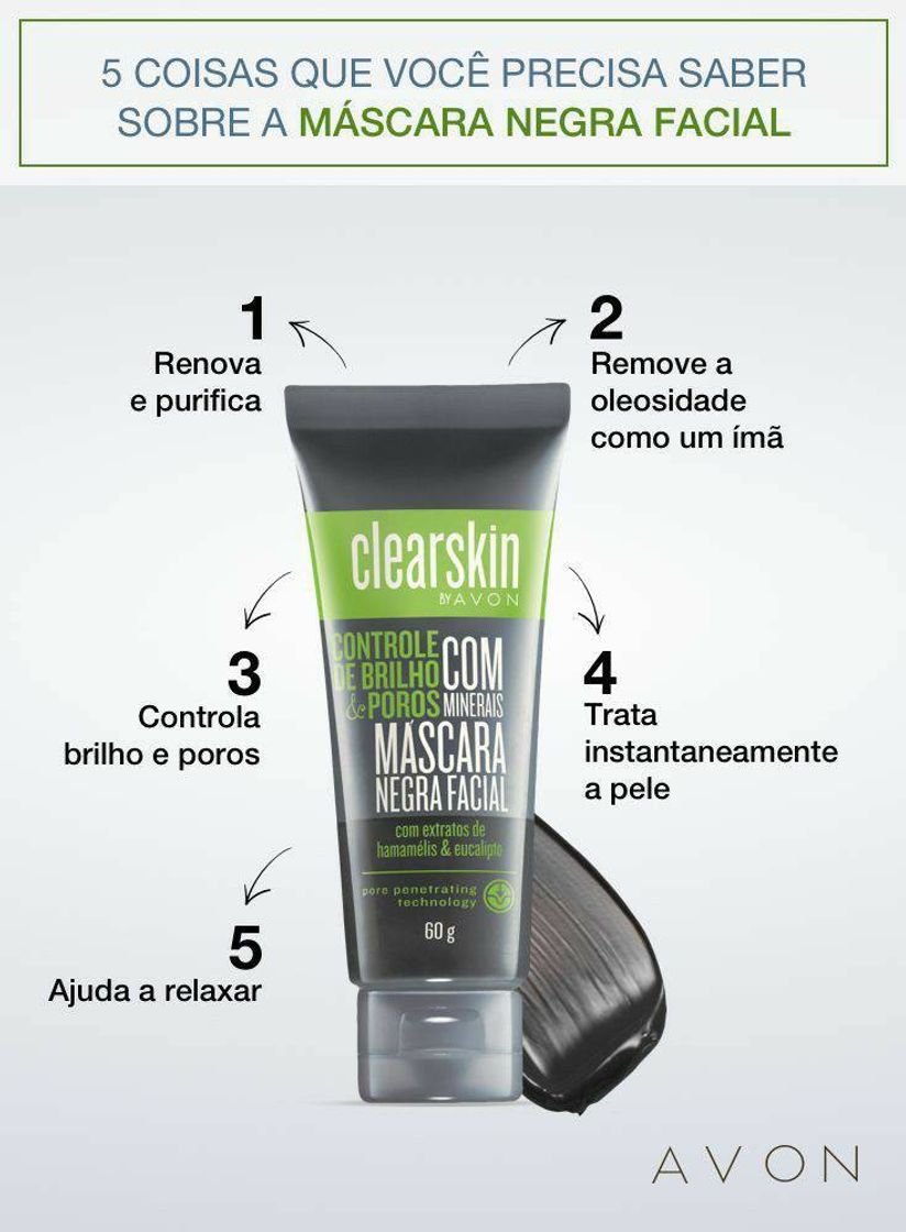 Fashion clearskin Avon máscara facial negra.