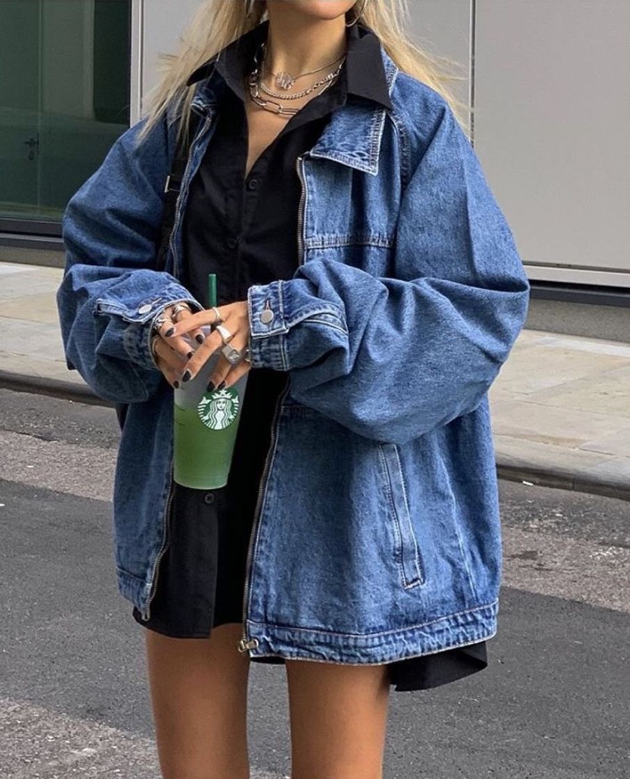 Moda Oversized jean jacket 😱