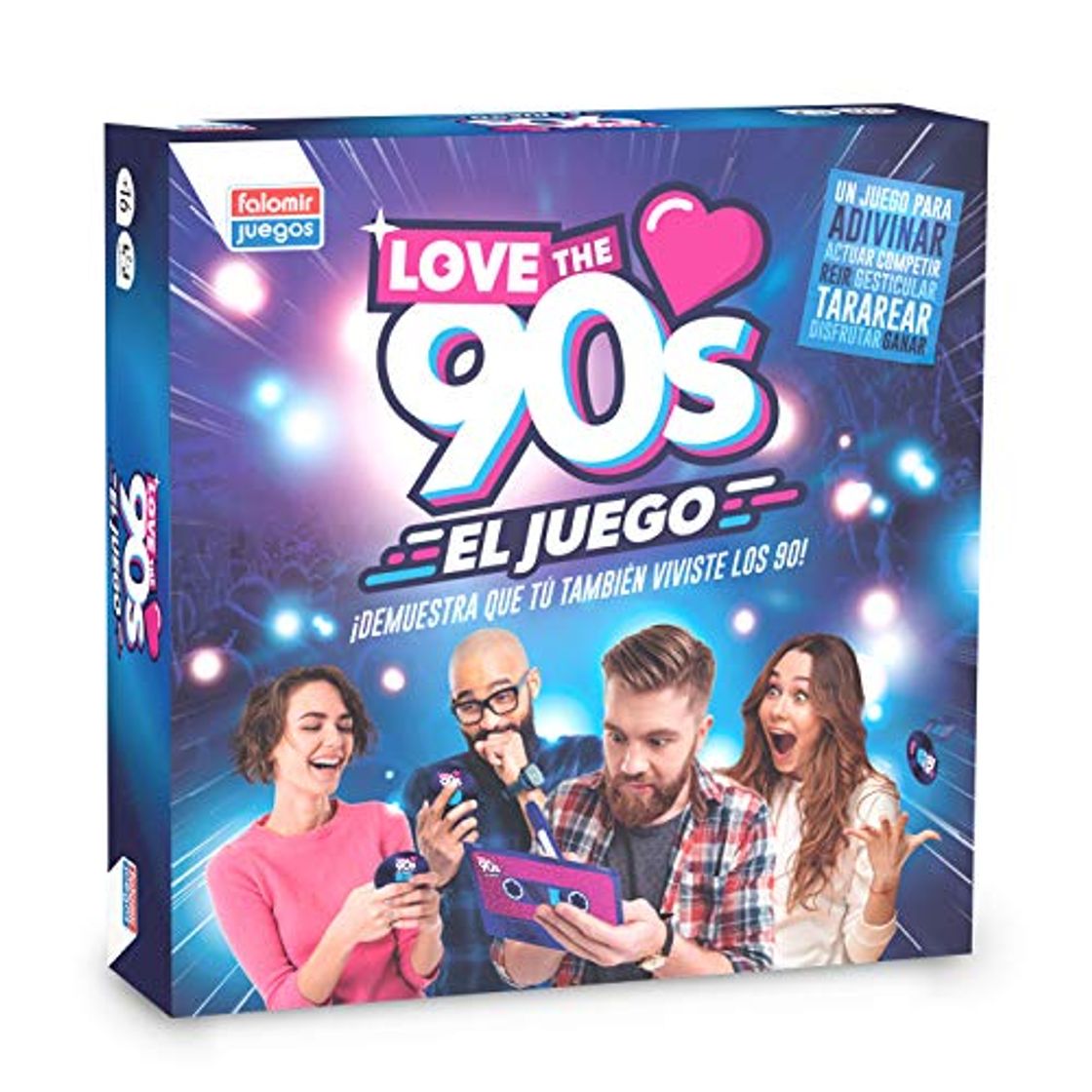 Product Falomir 90's Love The 90´S Juego de Mesa, Color Azul, 27x27x6.5