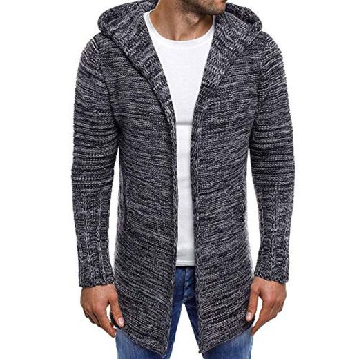 DEELIN Moda Masculina Casual Color SóLido De Punto Cazadora Chaqueta Chaqueta De