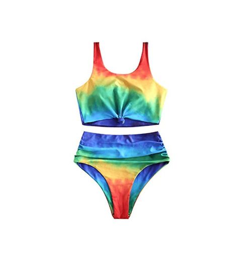 ZAFUL Traje de baño de Dos Piezas Tankini Bikini Bowie para Mujer