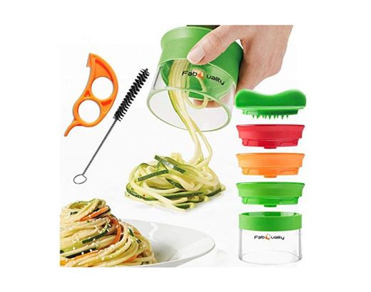 FabQuality Premium Espiralizador vegetal ESPECIAL VERANO Veggetti espiral Slicer Paquete completo
