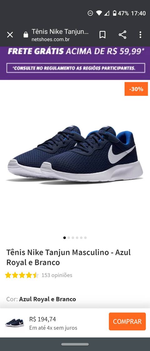 Fashion Tênis Nike masculino até r$ 200