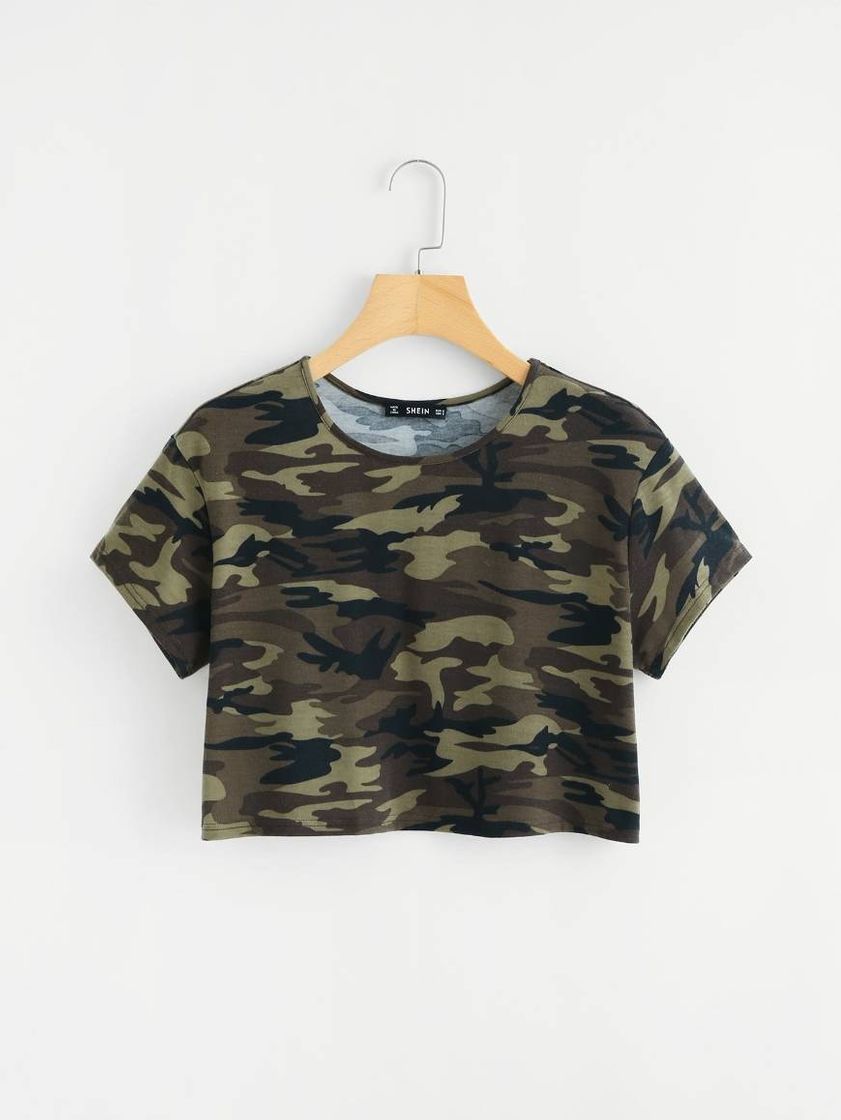 Moda Cropped militar