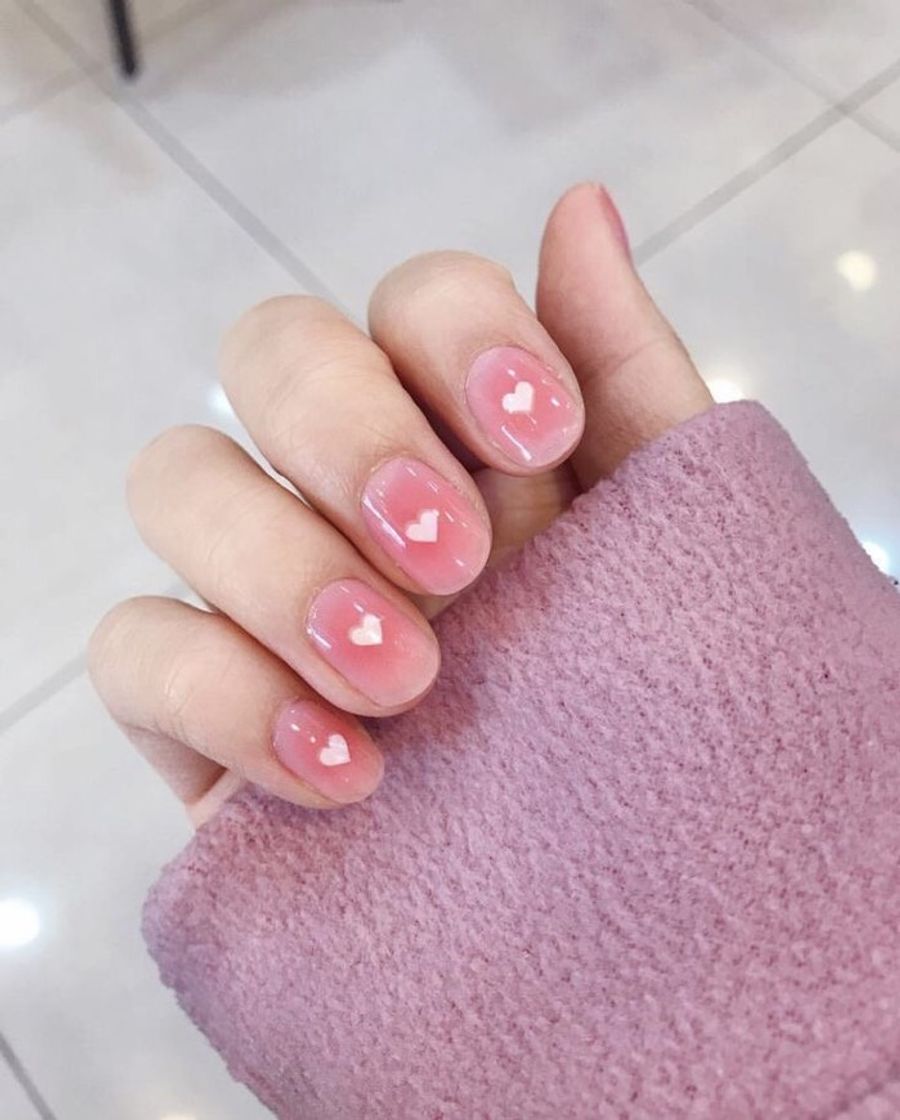 Moda Unhas coração 