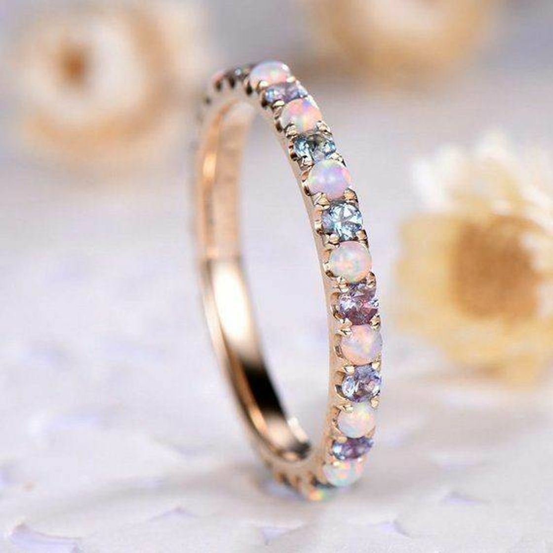 Moda Opal wedding band collor ring