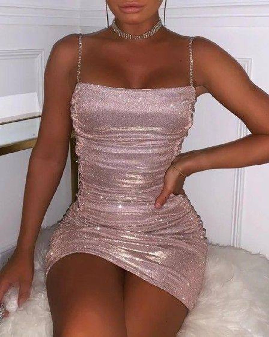 Moda Vestido Rose Gold