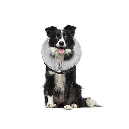 Cuello protector hinchable para perros y gatos. De tacto suave y con