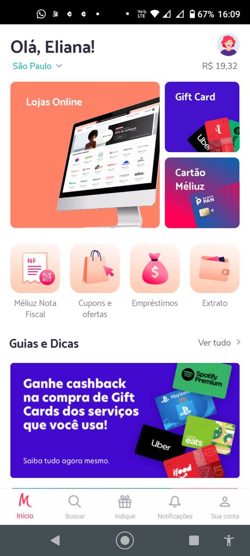 Apps Ganhe cashback nas suas compras online 