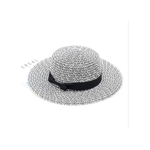 SHENJINGLI Sombrero de Visera Moda Palha Chapéus De Aba Cap Larga Verão
