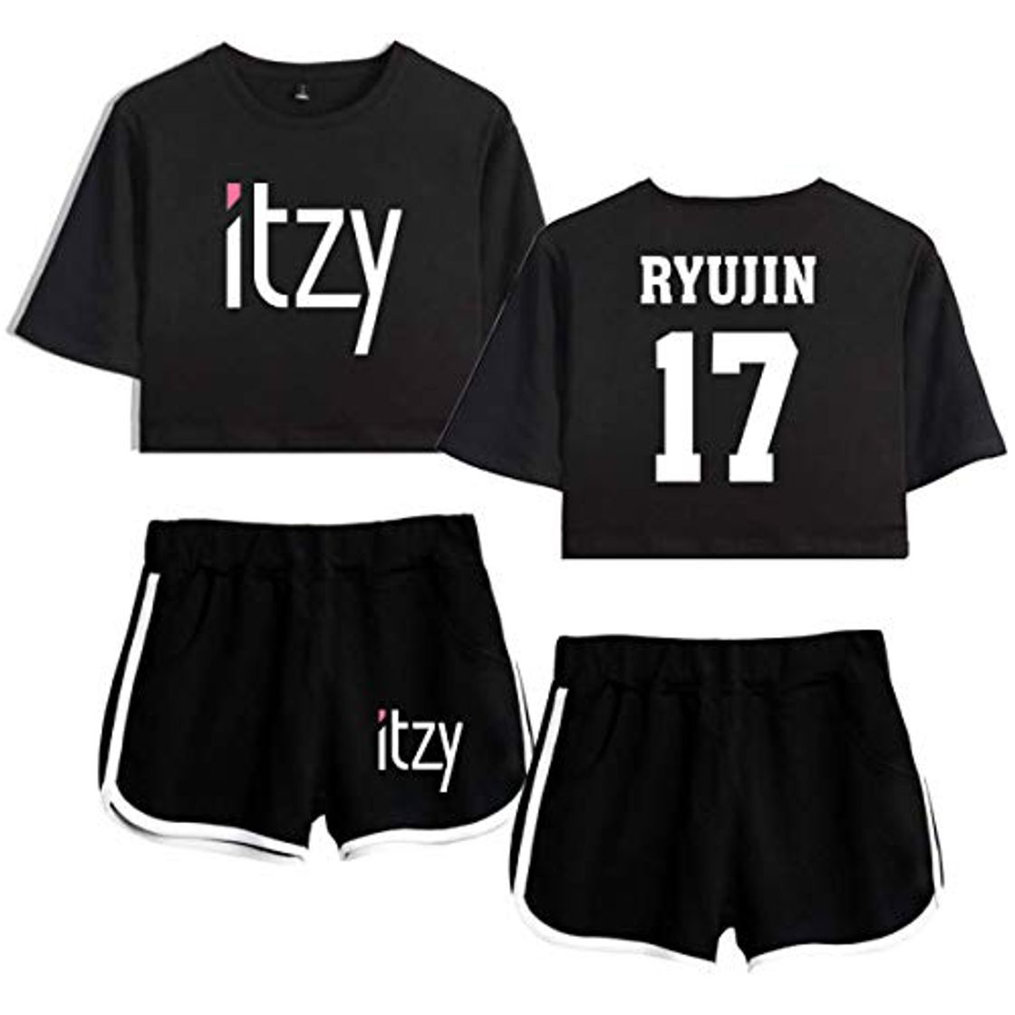 Moda KPOP ITZY Conjunto de Dos Piezas Casual Tops