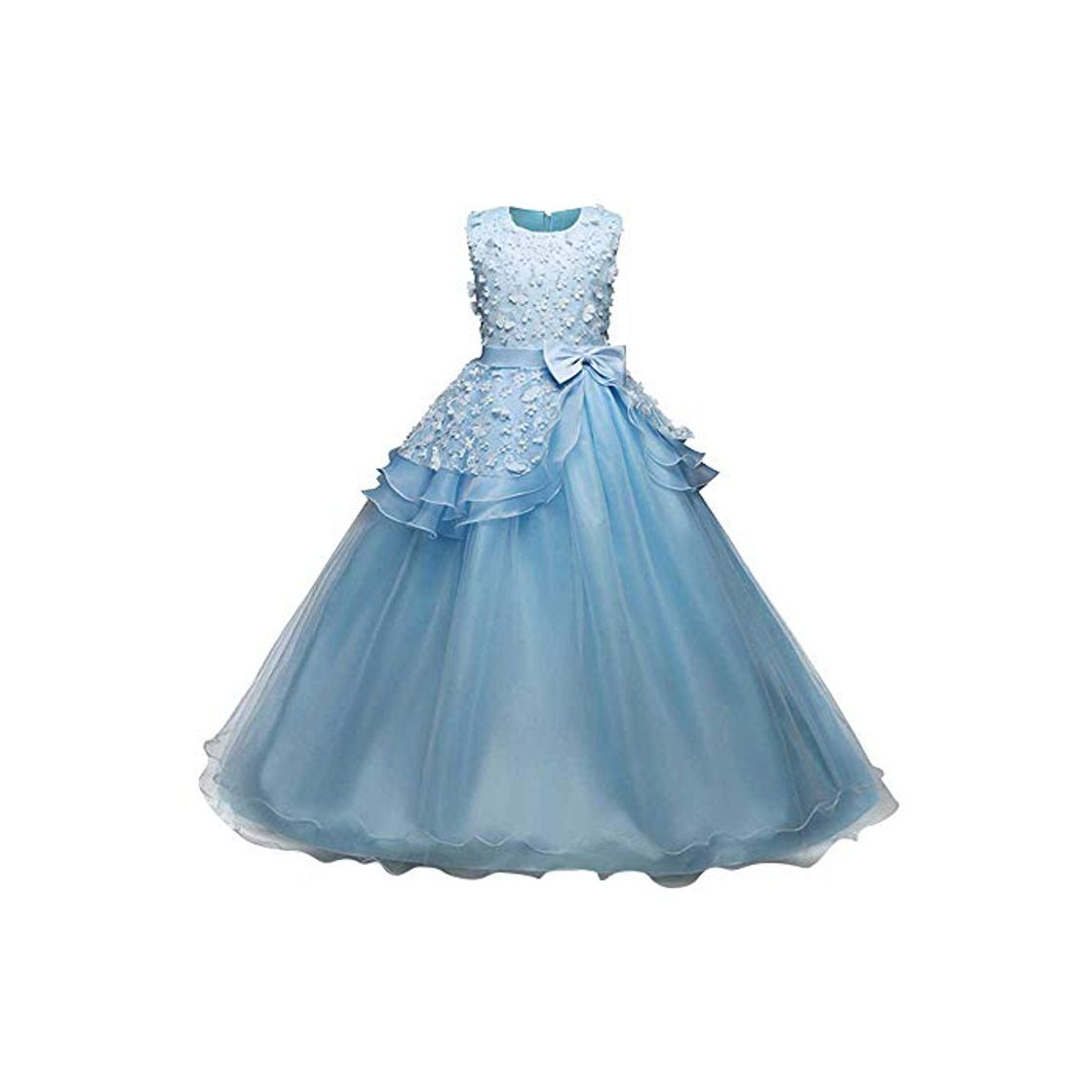 riou Vestido de Princesa del Desfile con Encajes sin Mangas Falda de Fiesta para Niñas Tutu Vestidos Baile de graduación Vestido de Novia Princesa Fiesta de Cumpleaños Vesti
