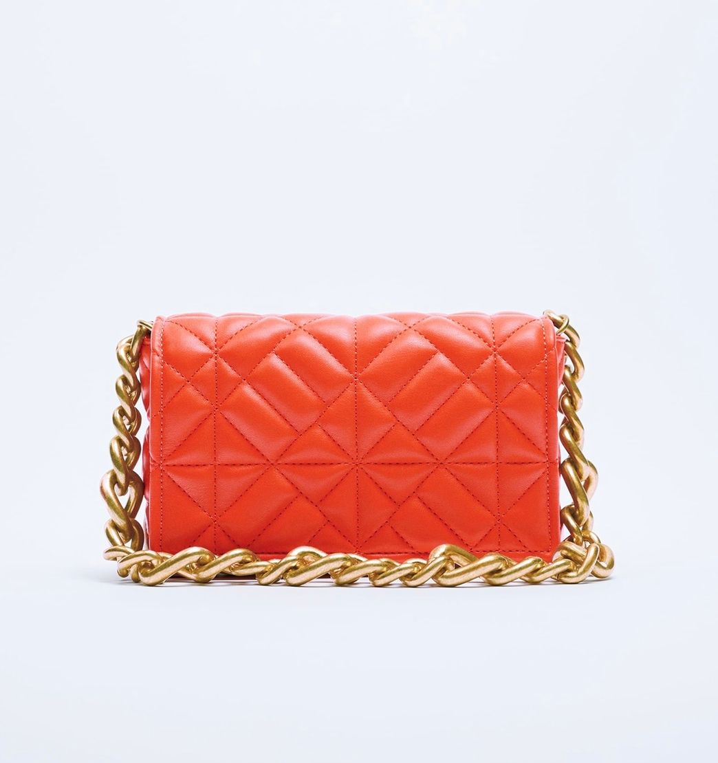 Fashion QUILTED SHOULDER BAG WITH CHAIN - Green