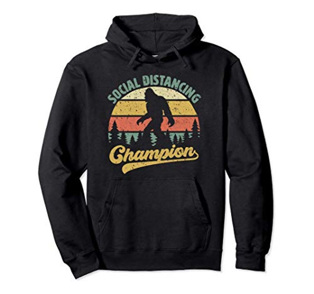 Fashion Social Distancing Champion Funny Bigfoot Sasquatch Sudadera con Capucha