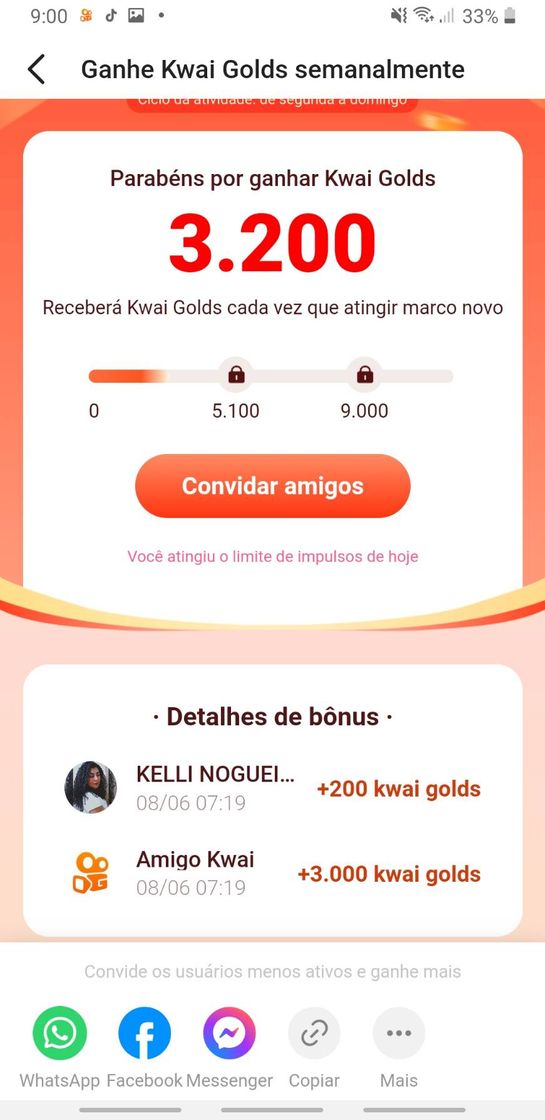 App Já tem o kwai venha me dar um impulso e  ganharemos juntos