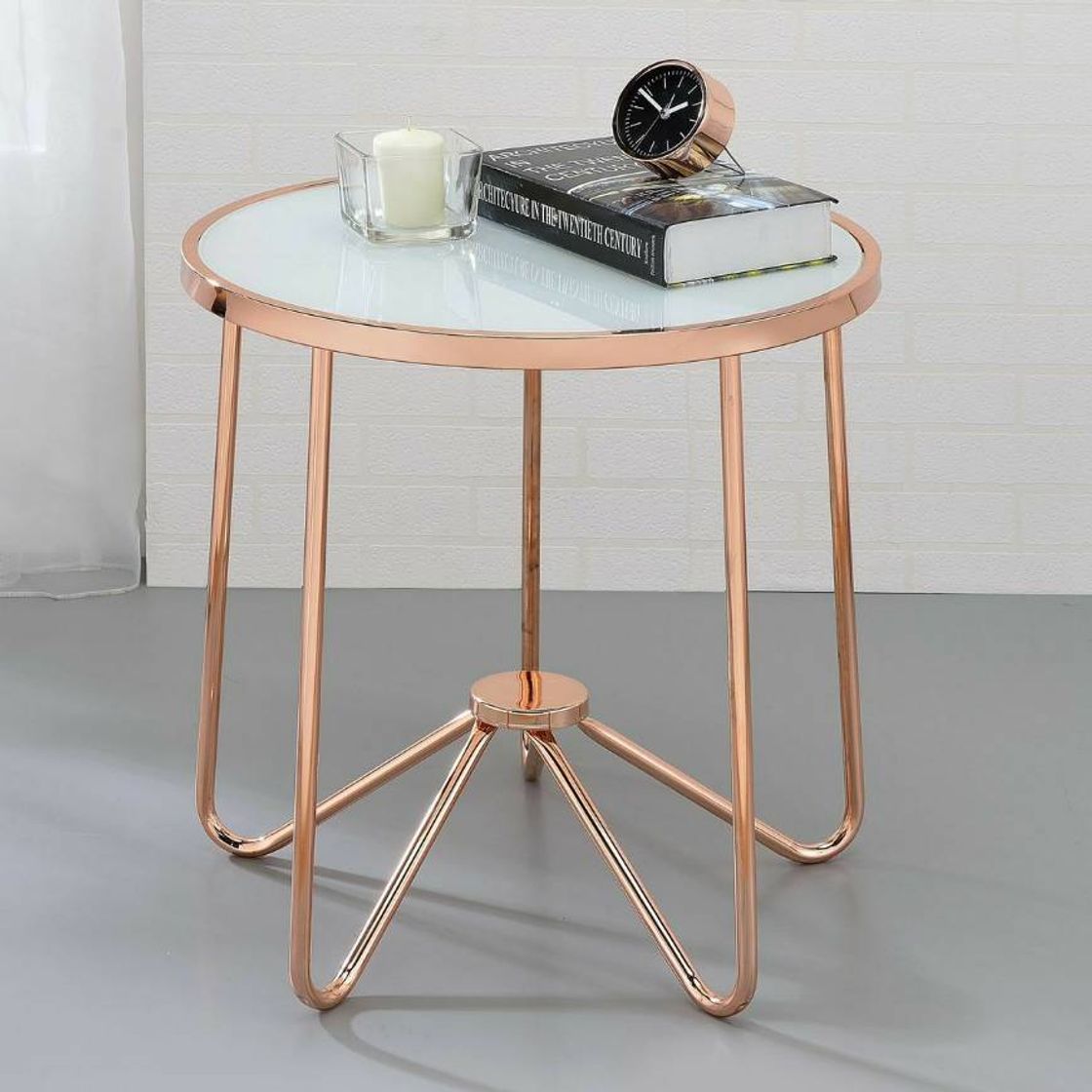 Moda Mesa de Canto Rosé Gold